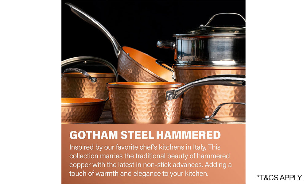 Gotham Steel Premium Hammered Cookware – 5 Piece