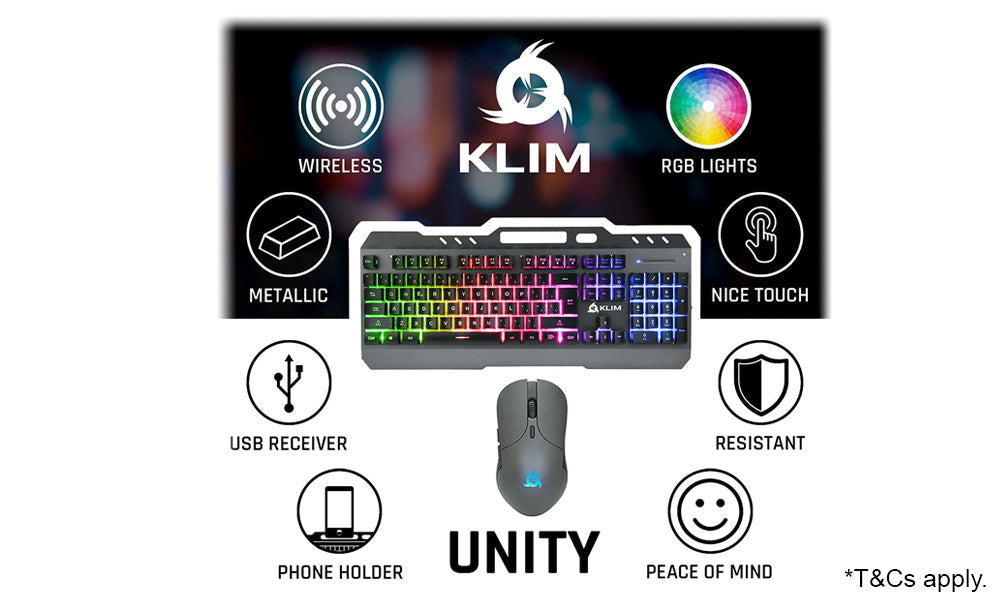 KLIM Unity Wireless Keyboard and Mouse Set