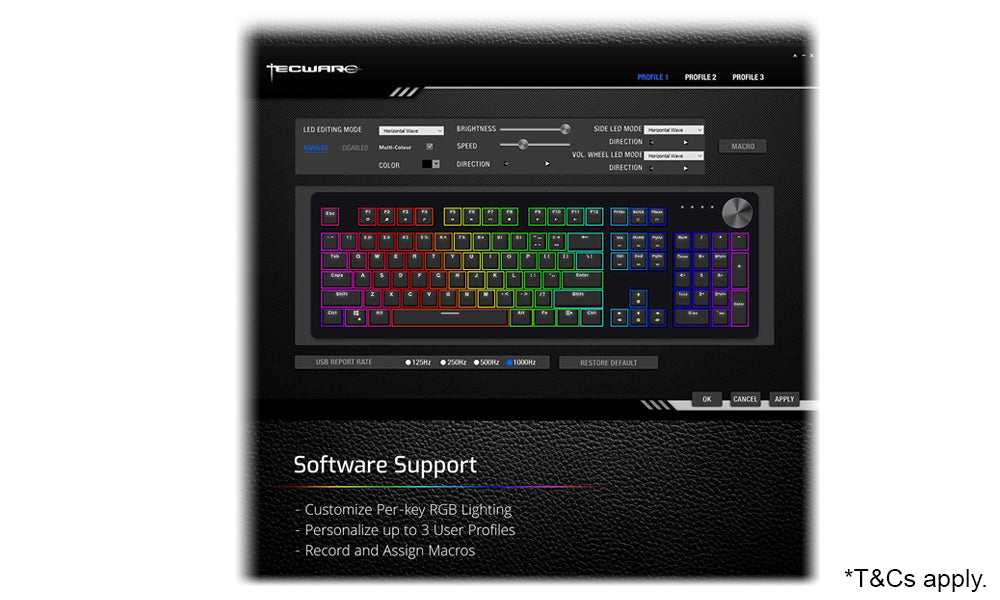 Tecware Spectre PRO USB Backlit Mechanical Gaming Keyboard