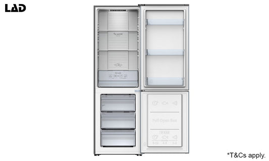 ICELAND Upright Fridge Freezer 335L Stainless Steel